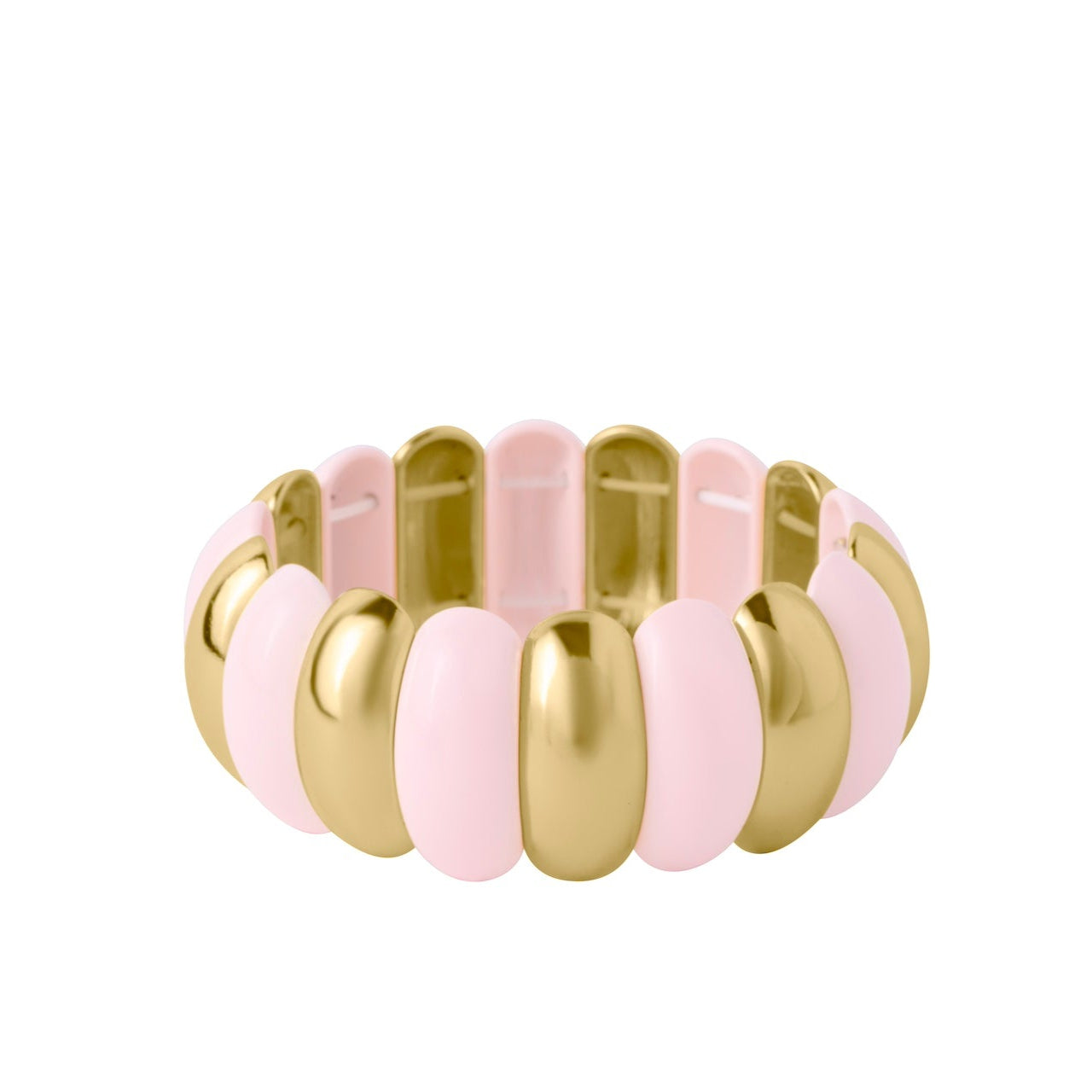 PULSERA ELÁSTICA GAJOS - ROSA Y DORADO