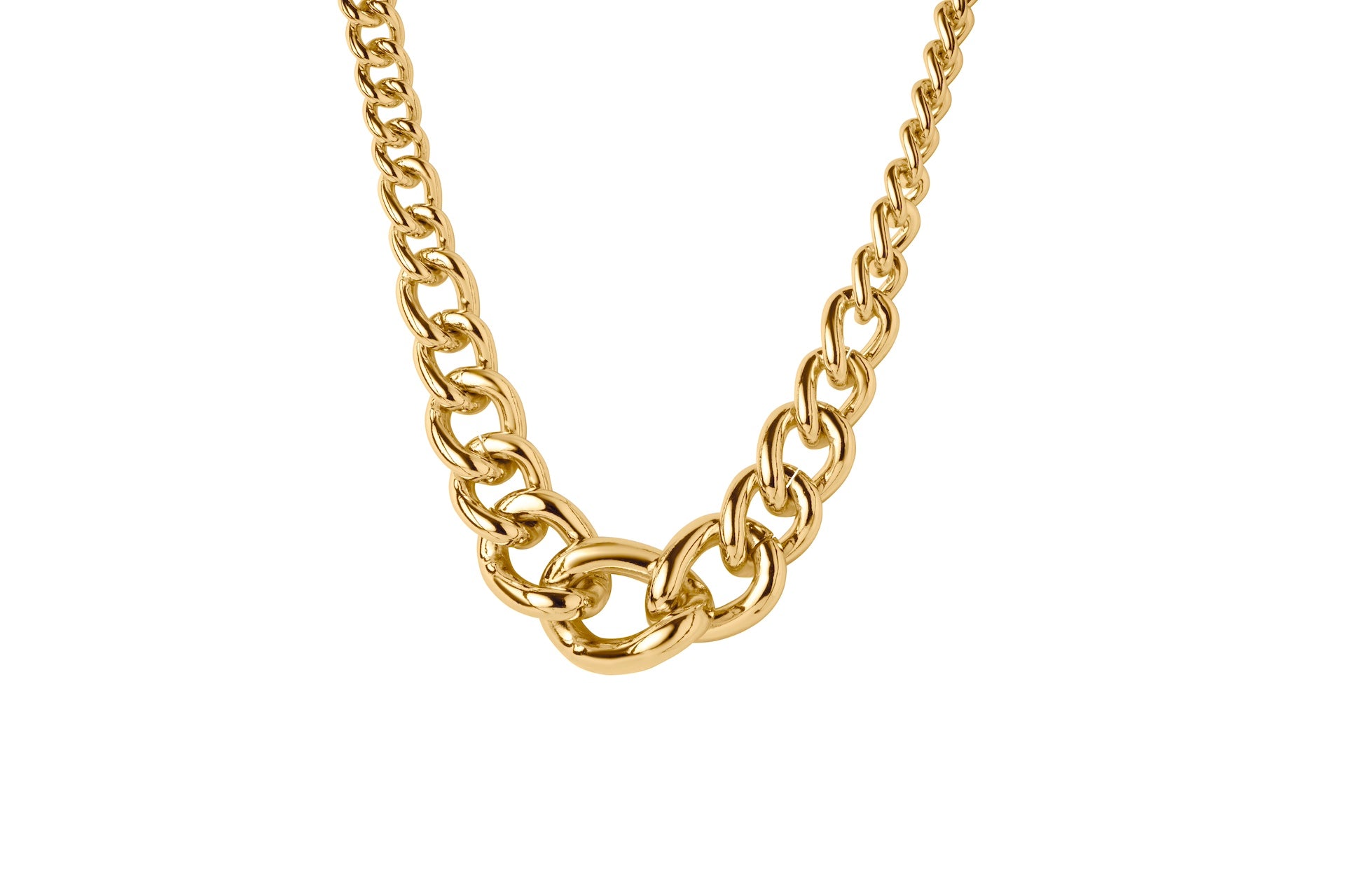 COLLAR OVALOS CHUNKY DORADO