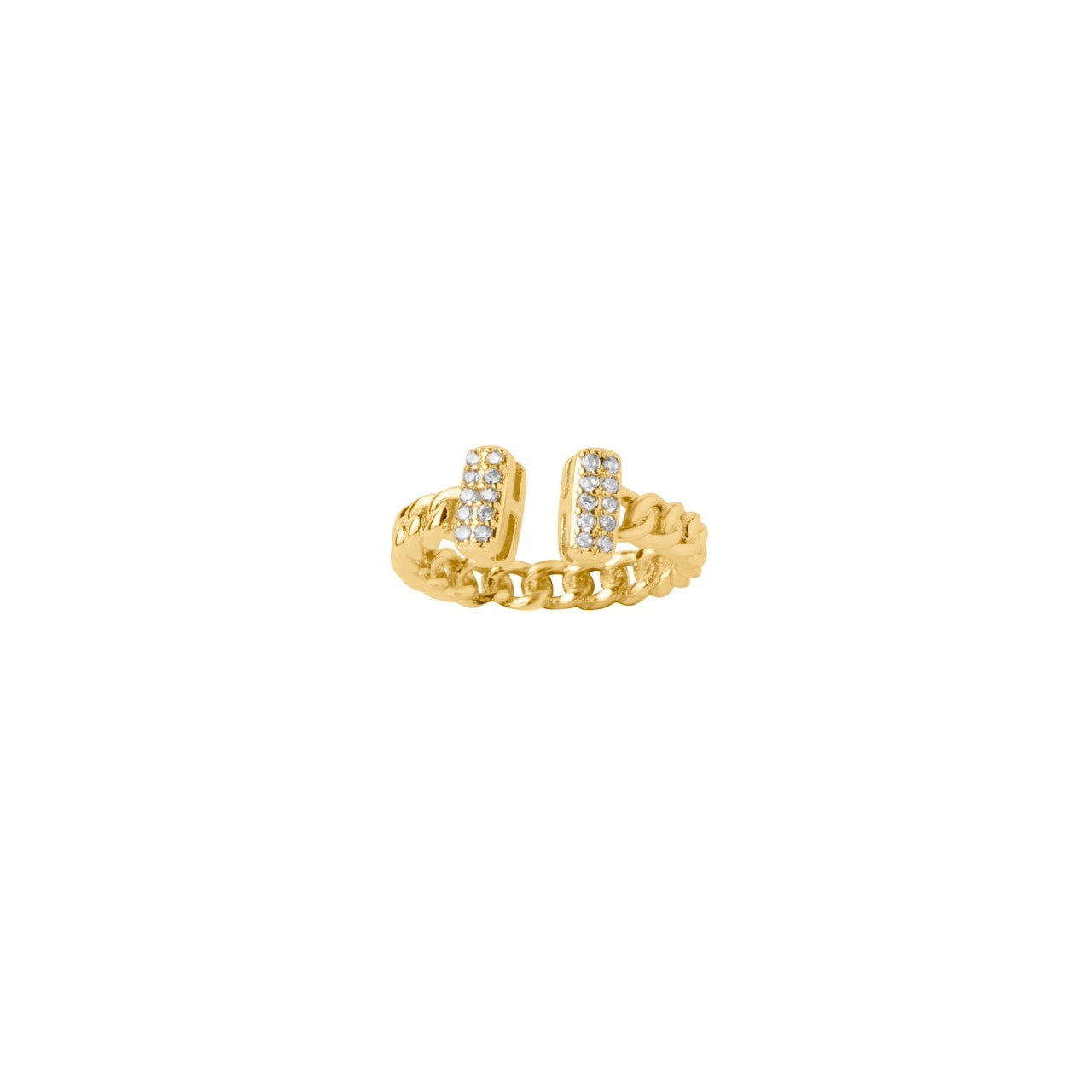 ANILLO TRENZADO CON ZIRCONIAS DORADO
