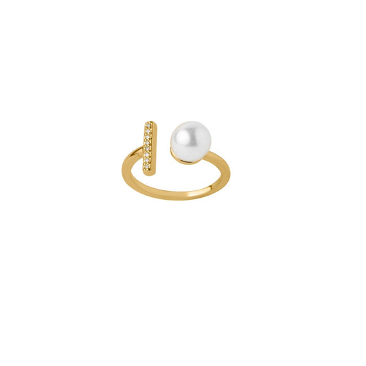 ANILLO PERLA CON ZIRCONIA DORADO
